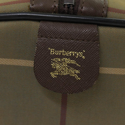 BURBERRYSs Nova Check Boston Bag Canvas Beige Auth ep4373