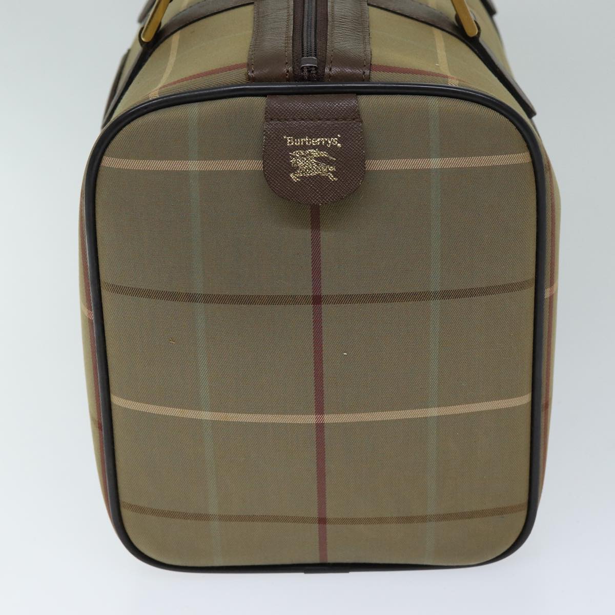 BURBERRYSs Nova Check Boston Bag Canvas Beige Auth ep4373