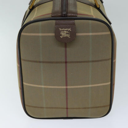 BURBERRYSs Nova Check Boston Bag Canvas Beige Auth ep4373