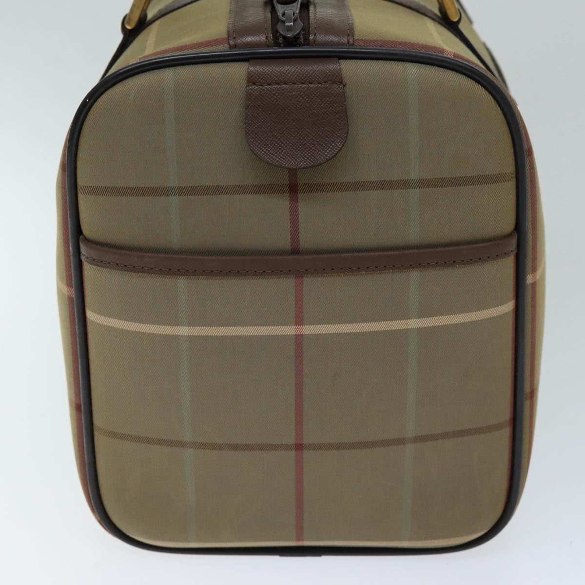 BURBERRYSs Nova Check Boston Bag Canvas Beige Auth ep4373