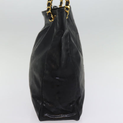 Chanel Chain Shoulder Bag Coated Canvas Black CC Auth ep