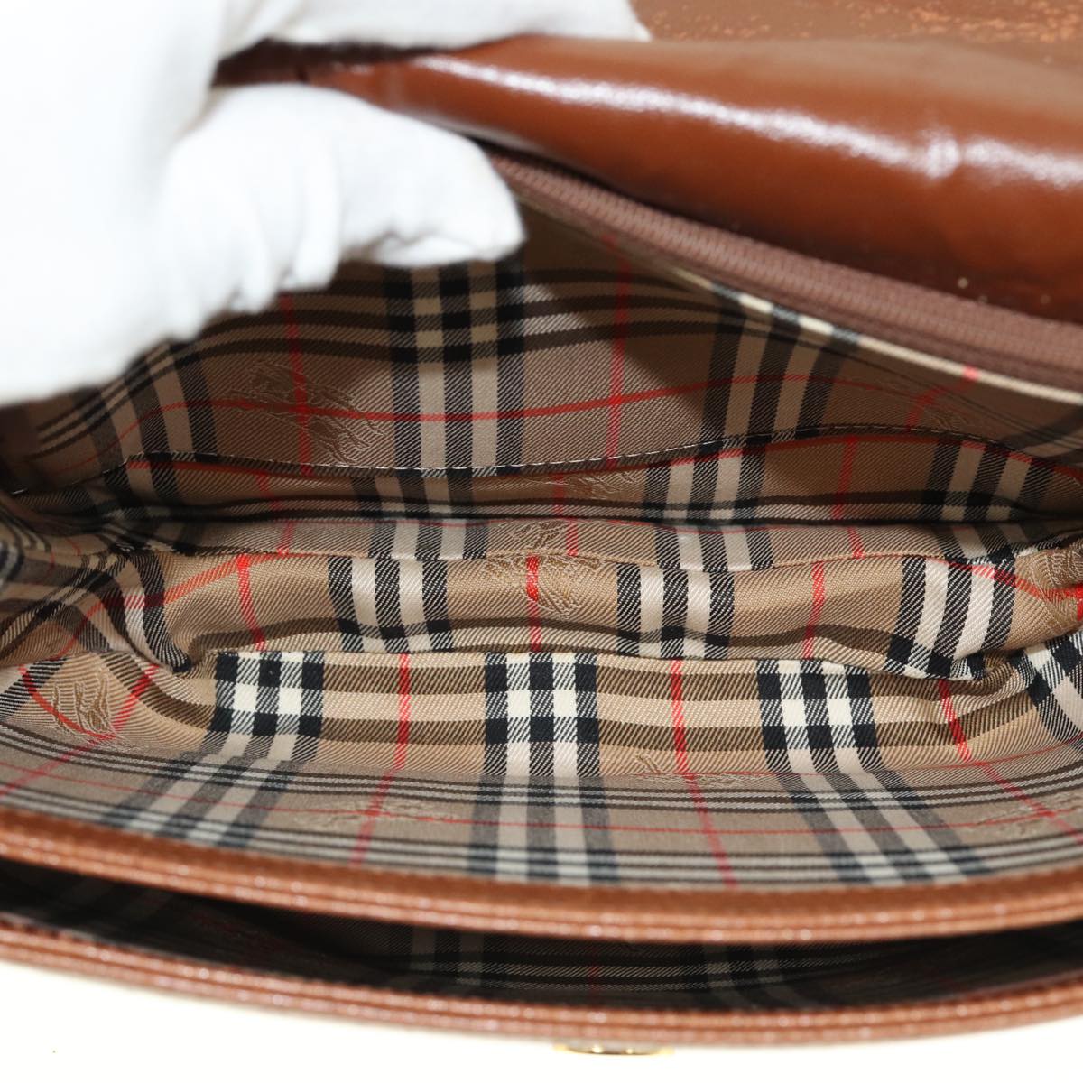BURBERRYSs Shoulder Bag Leather Brown Auth ep4387