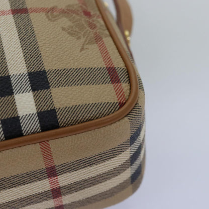 BURBERRYSs Nova Check Shoulder Bag PVC Leather Beige Auth ep4407
