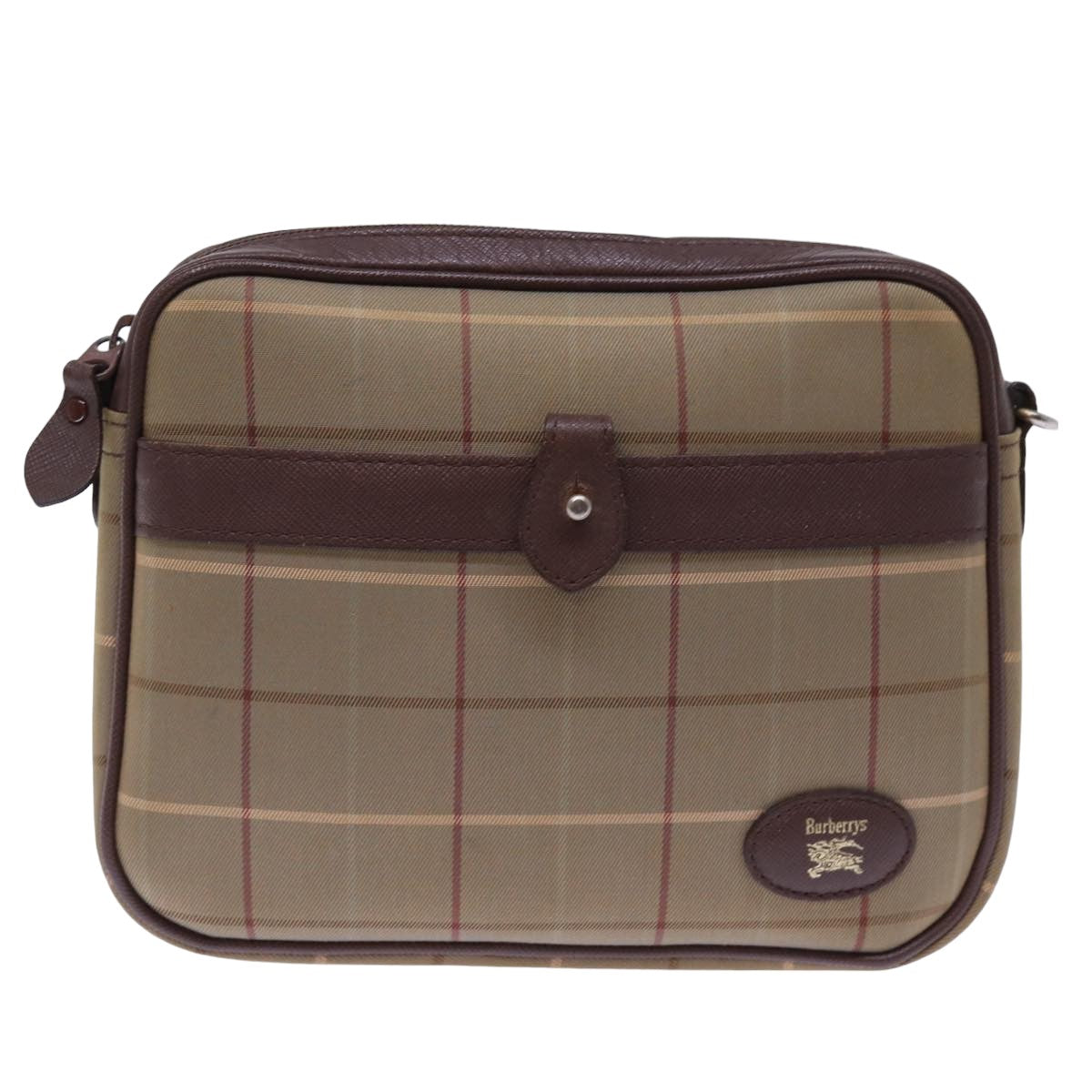 BURBERRYSs Nova Check Shoulder Bag Canvas Brown Auth ep4438