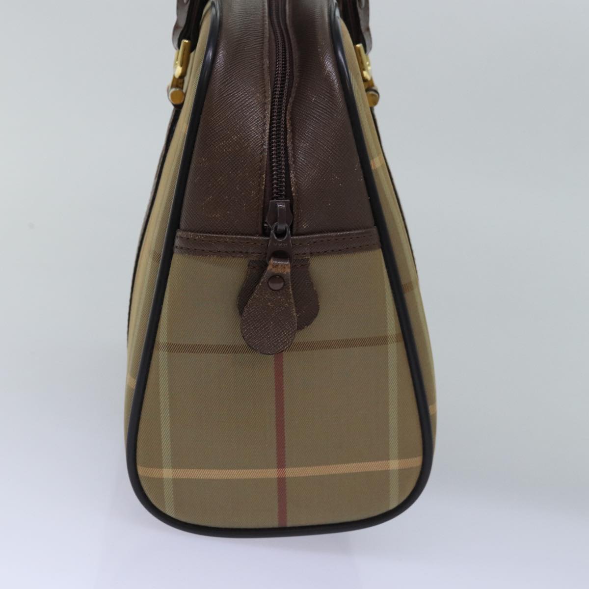 BURBERRYSs Nova Check Hand Bag Canvas Beige Auth ep4494
