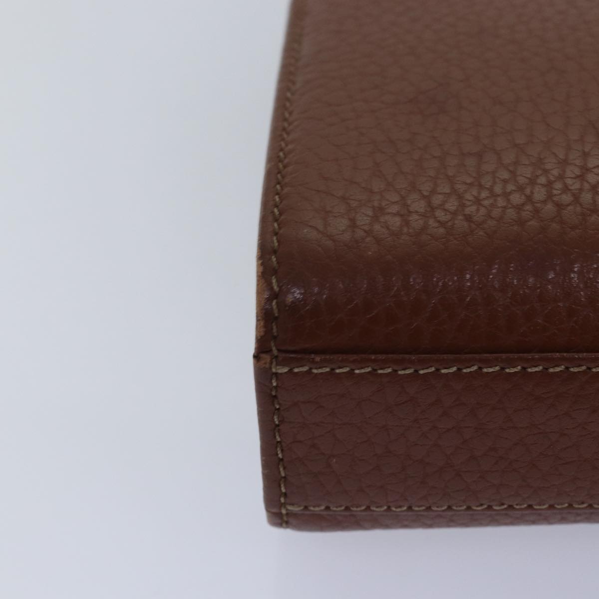 BURBERRYSs Clutch Bag Leather Brown Auth ep4543