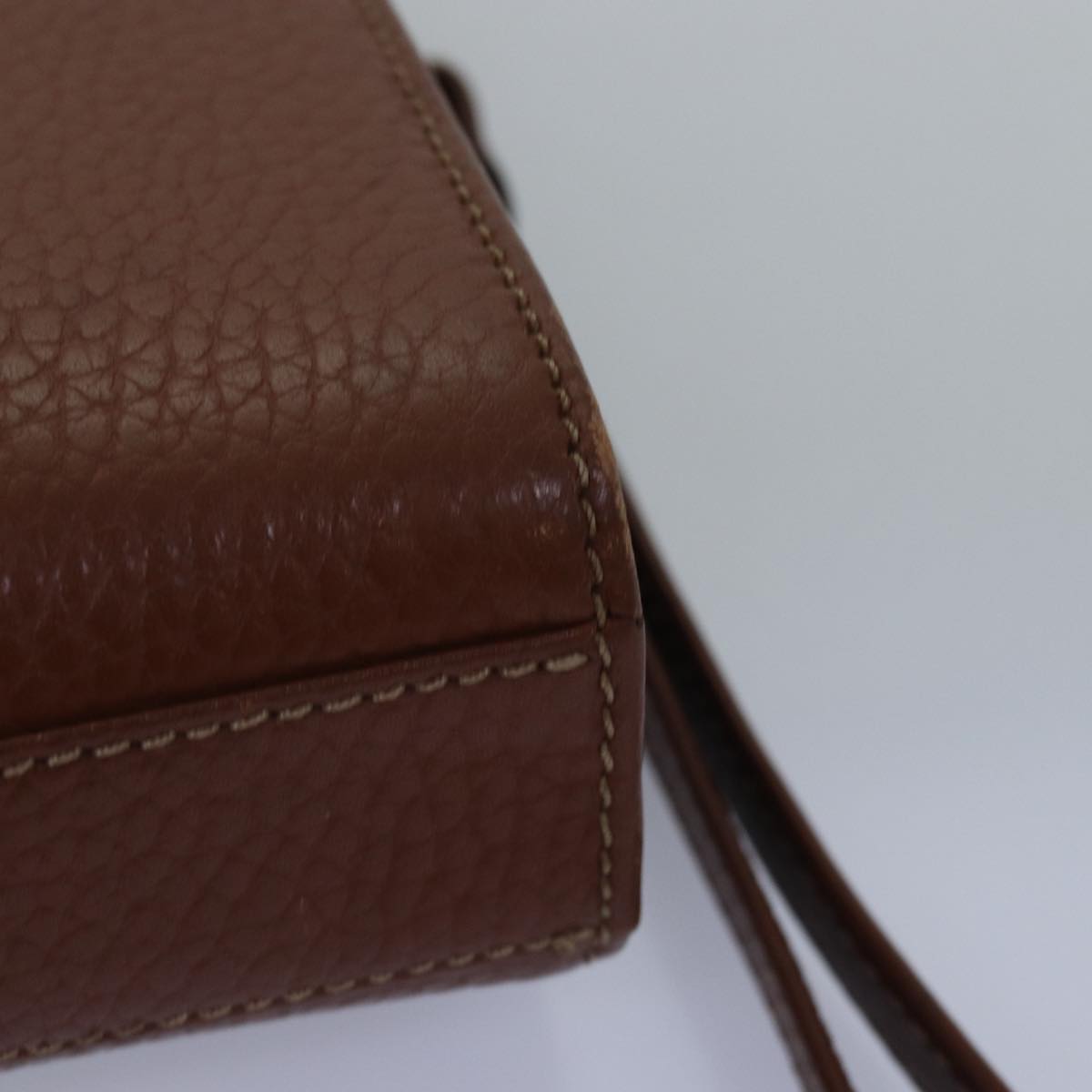 BURBERRYSs Clutch Bag Leather Brown Auth ep4543