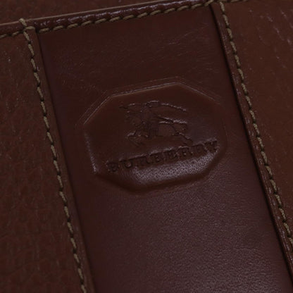 BURBERRYSs Clutch Bag Leather Brown Auth ep4543