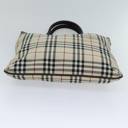 BURBERRY Nova Check Hand Bag Canvas Beige Auth ep4559