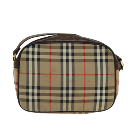 BURBERRYSs Nova Check Shoulder Bag Canvas Beige Auth ep4667