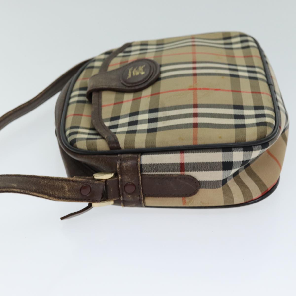 BURBERRYSs Nova Check Shoulder Bag Canvas Beige Auth ep4667