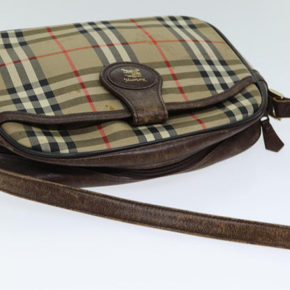 BURBERRYSs Nova Check Shoulder Bag Canvas Beige Auth ep4667