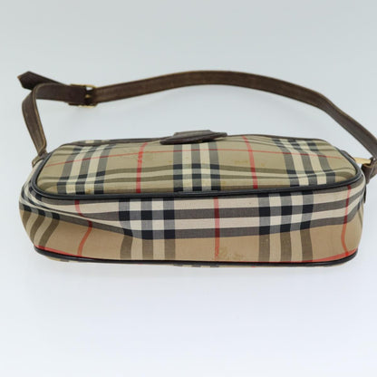 BURBERRYSs Nova Check Shoulder Bag Canvas Beige Auth ep4667