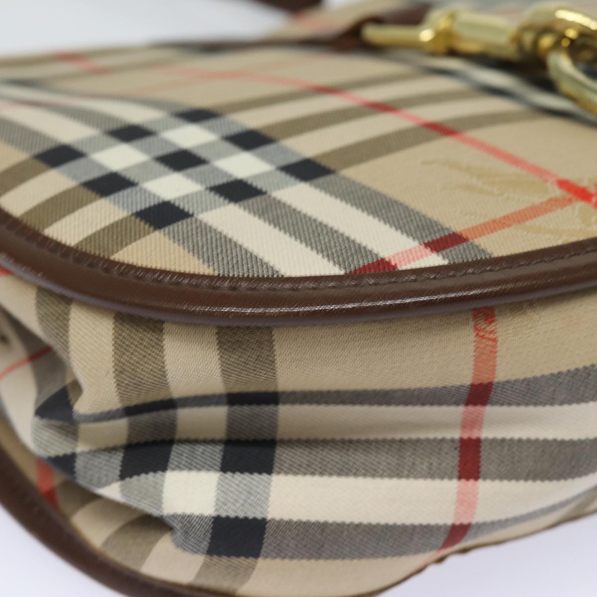BURBERRYSs Nova Check Shoulder Bag Canvas Beige Auth ep4701