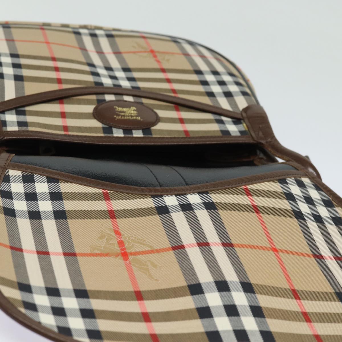 BURBERRYSs Nova Check Shoulder Bag Canvas Beige Auth ep4701