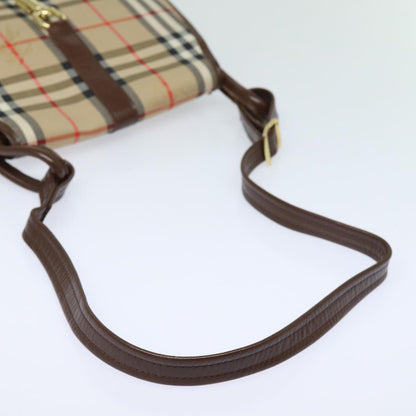 BURBERRYSs Nova Check Shoulder Bag Canvas Beige Auth ep4701