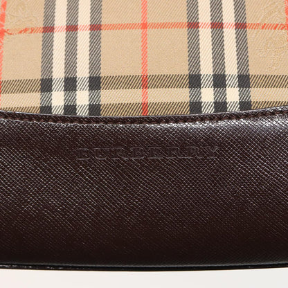 BURBERRY Nova Check Hand Bag Canvas Beige Auth ep4706