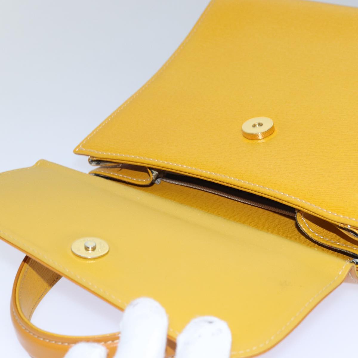 BURBERRYSs Hand Bag Leather Yellow Auth ep4711