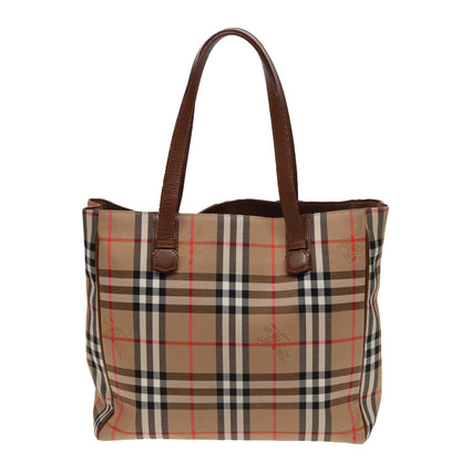 BURBERRYSs Nova Check Tote Bag Canvas Beige Auth ep4723