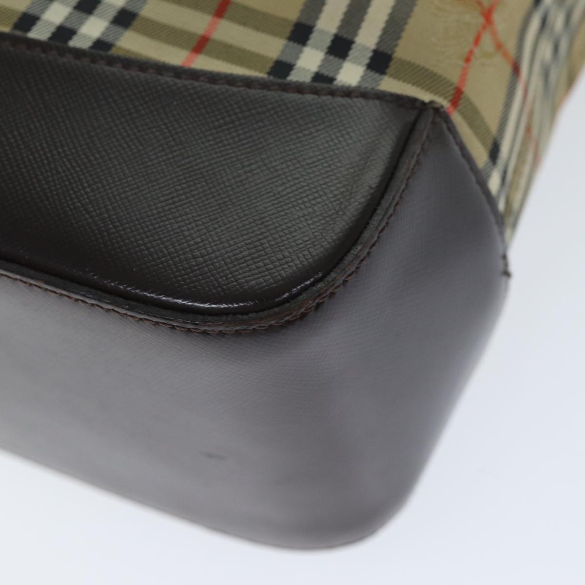 BURBERRYSs Nova Check Tote Bag Canvas Beige Auth ep4730