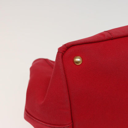 PRADA Canapa MM Hand Bag Canvas 2way Red Auth ep4733