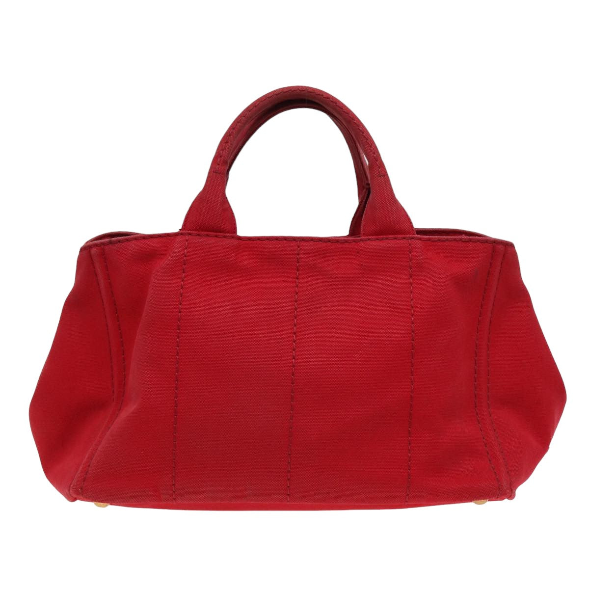 PRADA Canapa MM Hand Bag Canvas 2way Red Auth ep4733