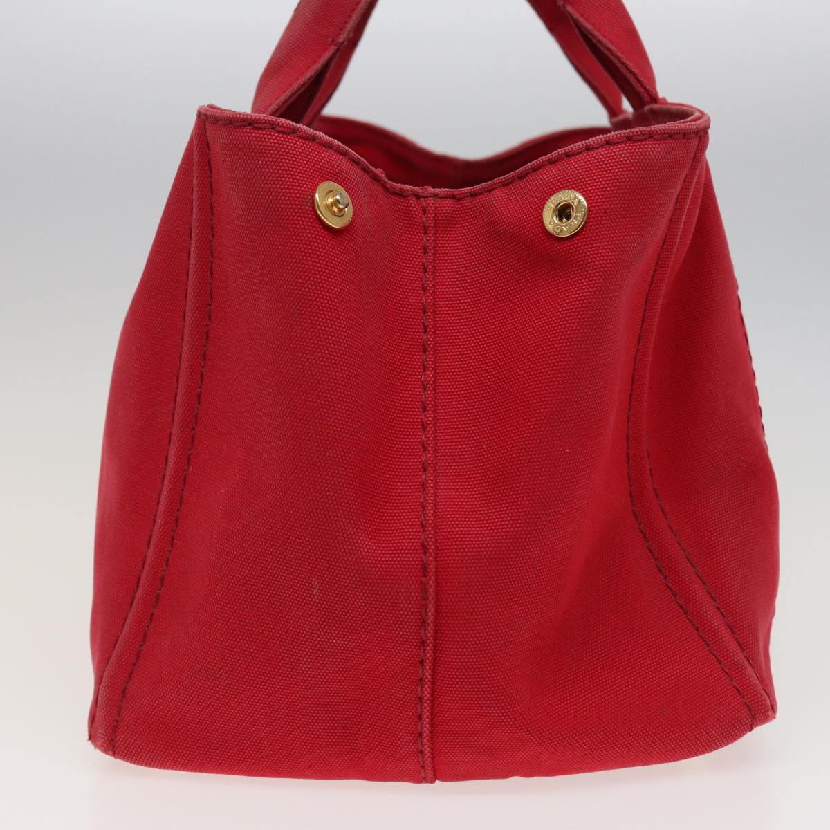 PRADA Canapa MM Hand Bag Canvas 2way Red Auth ep4733