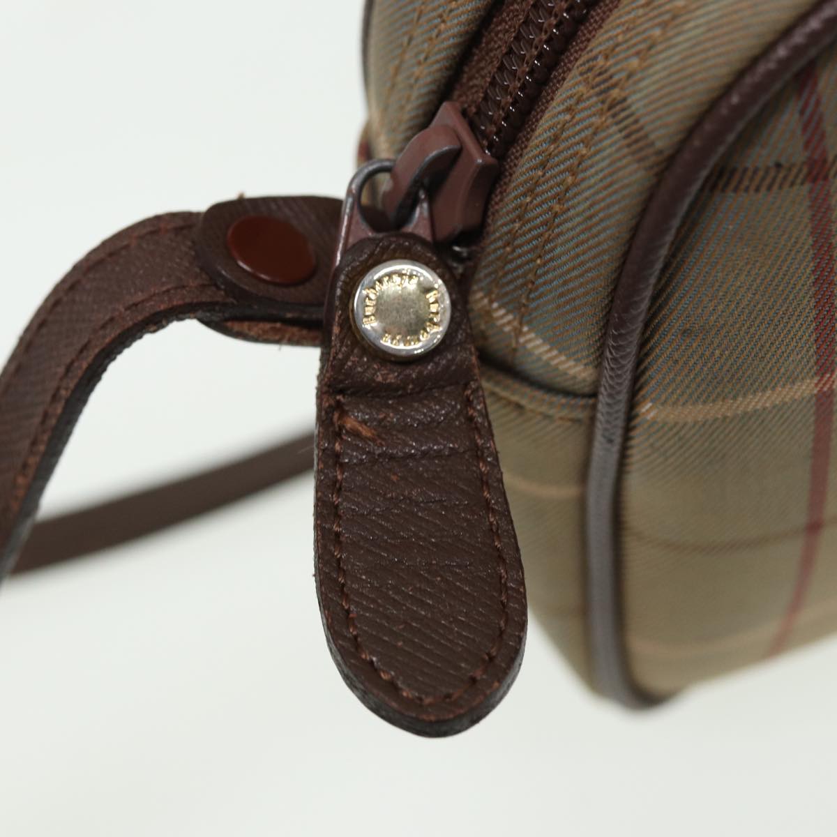 BURBERRYSs Nova Check Shoulder Bag Canvas Beige Auth ep4737