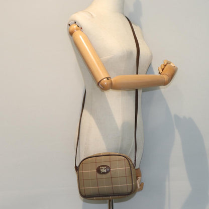 BURBERRYSs Nova Check Shoulder Bag Canvas Beige Auth ep4737