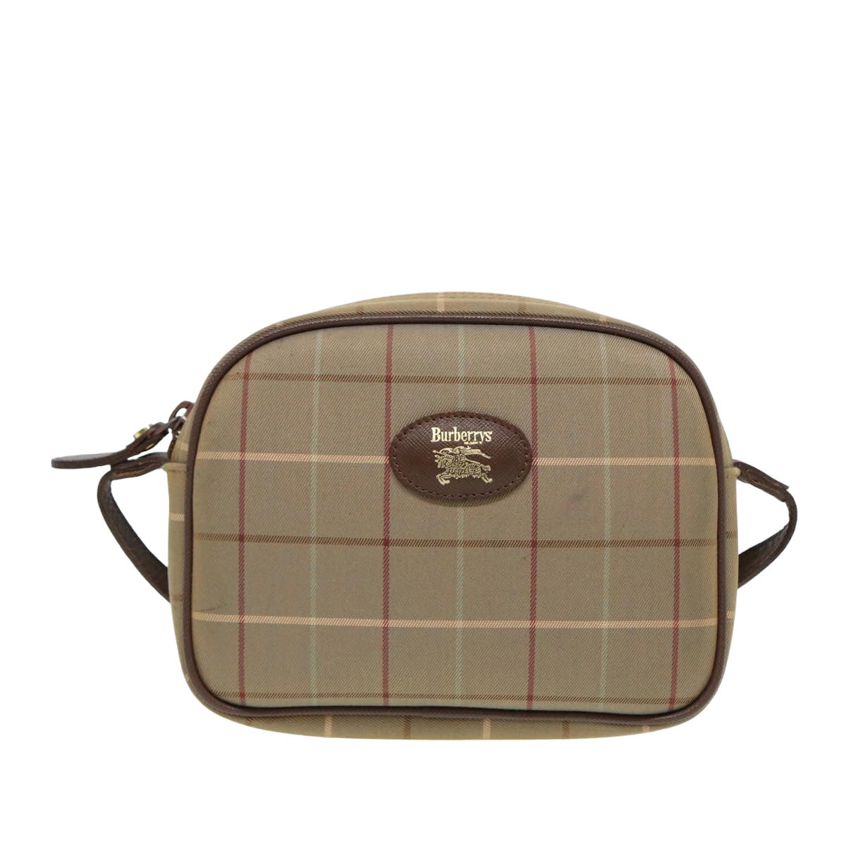 BURBERRYSs Nova Check Shoulder Bag Canvas Beige Auth ep4737