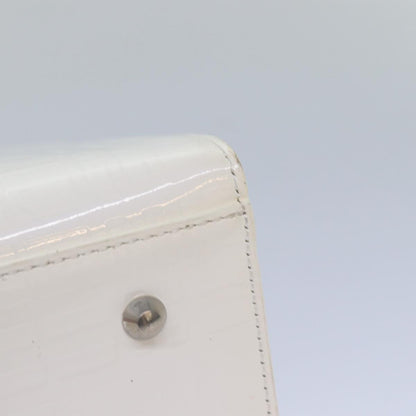 BURBERRY Nova Check Hand Bag Enamel White Auth ep4744