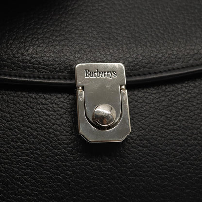 BURBERRYSs Hand Bag Leather 2way Black Auth ep4940