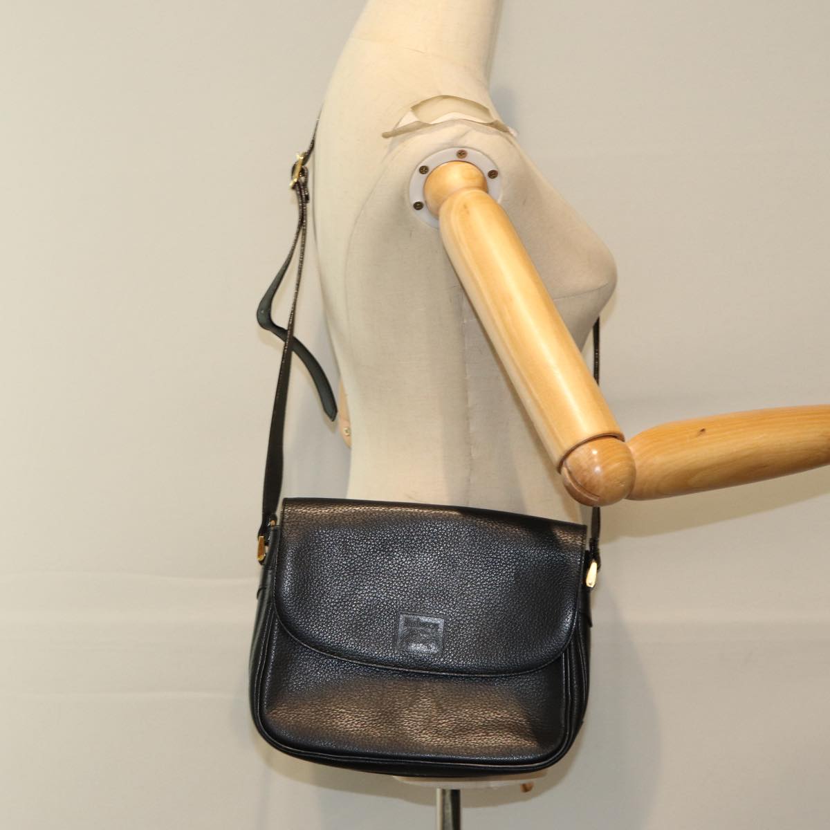 BURBERRYSs Shoulder Bag Leather Black Auth ep5024