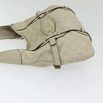 GUCCI ssima GG Shoulder Bag Leather Beige Auth ep5109