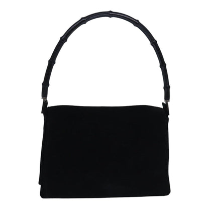 GUCCI Bamboo Hand Bag Suede Black Auth ep5118