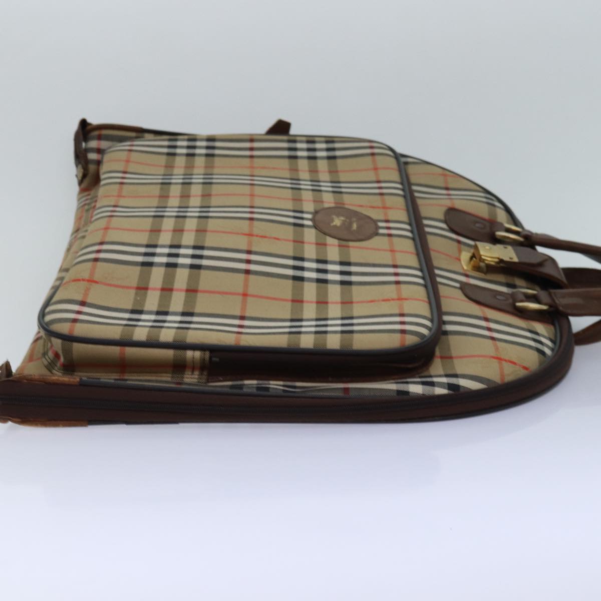 BURBERRYSs Nova Check Garment Cover Canvas Beige Brown Auth ep5154