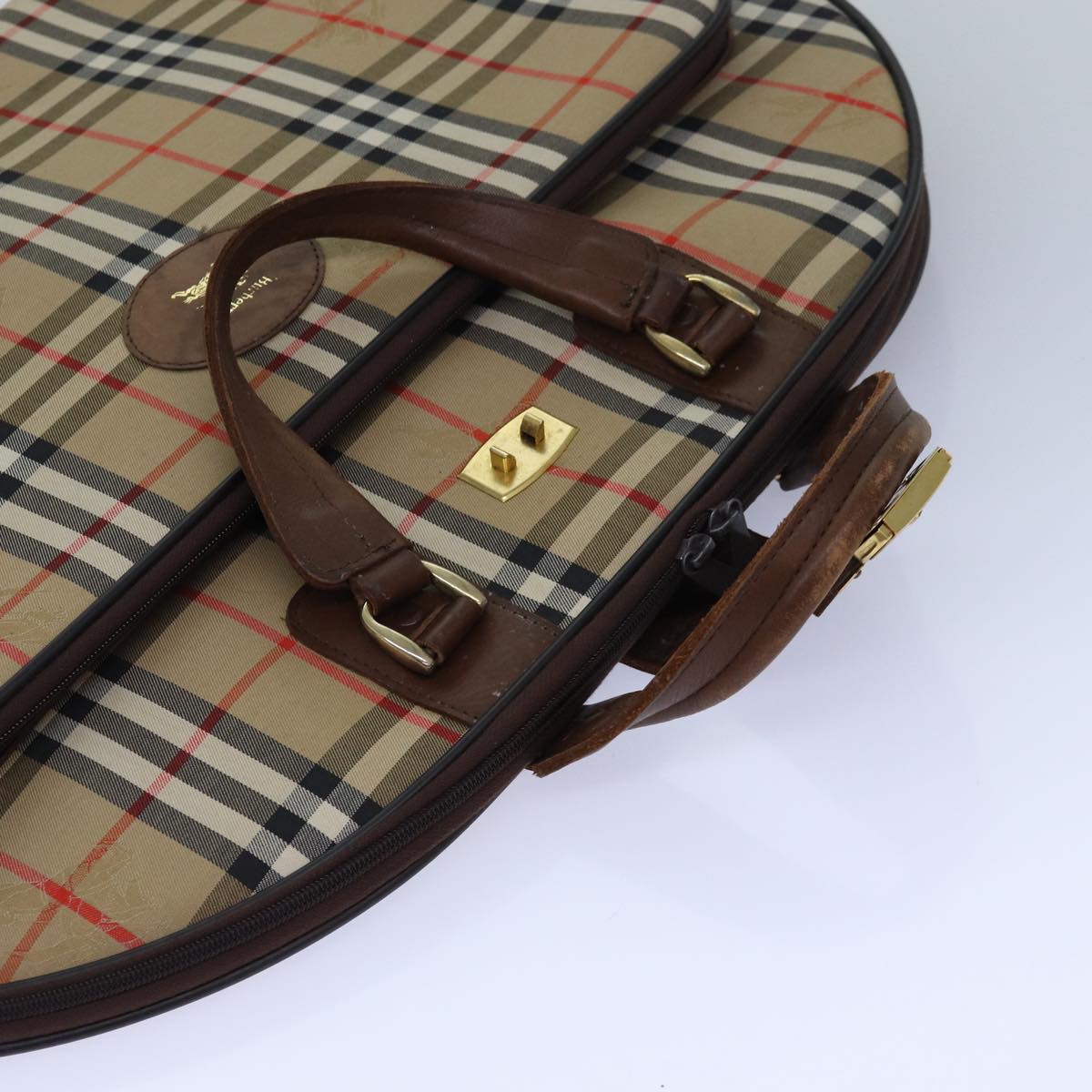 BURBERRYSs Nova Check Garment Cover Canvas Beige Brown Auth ep5154
