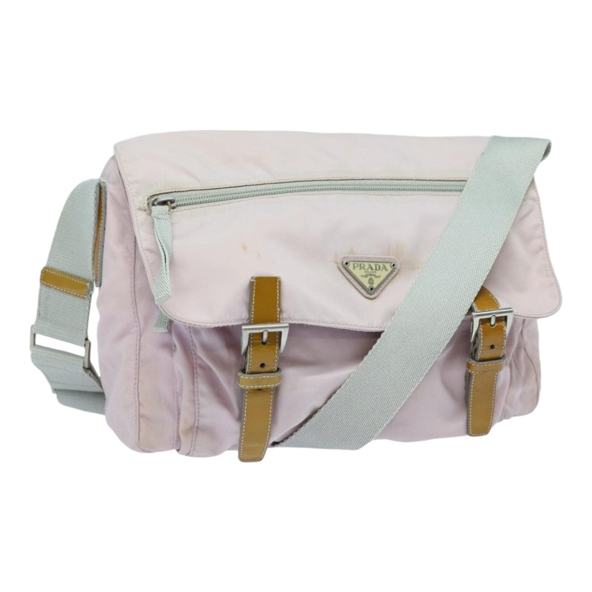 PRADA Shoulder Bag Nylon Pink Silver Auth ep5304