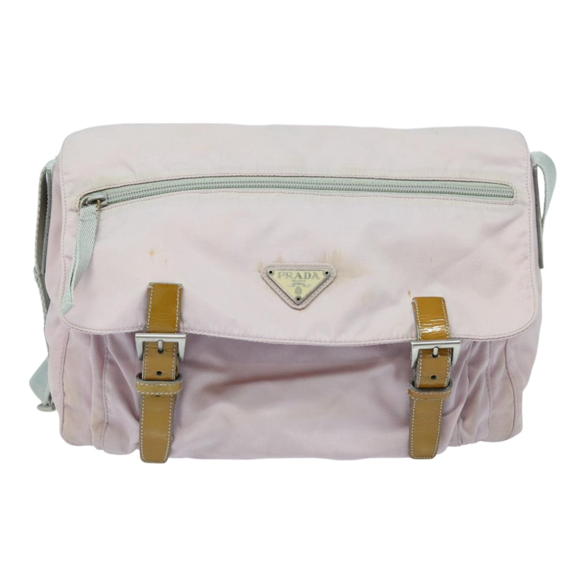 PRADA Shoulder Bag Nylon Pink Silver Auth ep5304