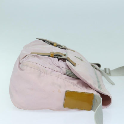 PRADA Shoulder Bag Nylon Pink Silver Auth ep5304