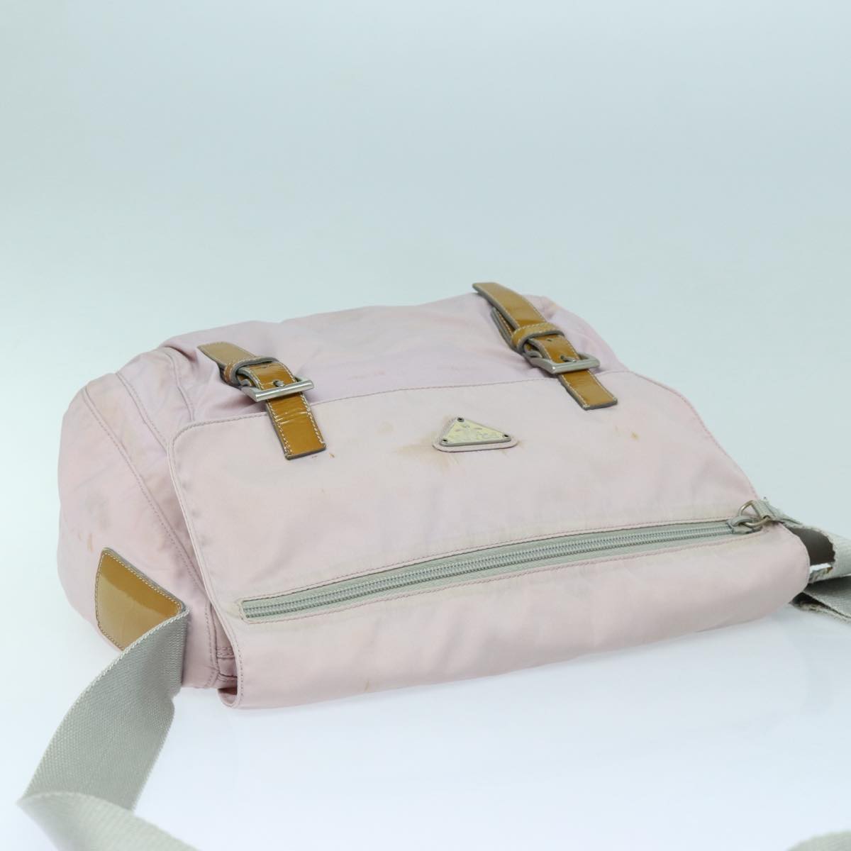 PRADA Shoulder Bag Nylon Pink Silver Auth ep5304