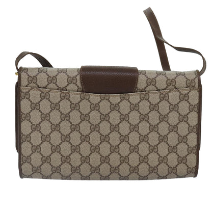 GUCCI GG Supreme Shoulder Bag PVC Leather Beige Gold 904 02 050 Auth ep5311