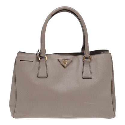 PRADA Hand Bag Safiano leather Gray Gold Auth ep5342