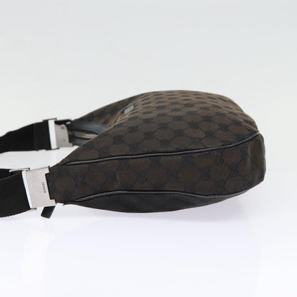 GUCCI GG Canvas Shoulder Bag Black Silver 122790 Auth ep5395