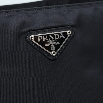 PRADA Tote Bag Nylon Silver Black Auth ep5400