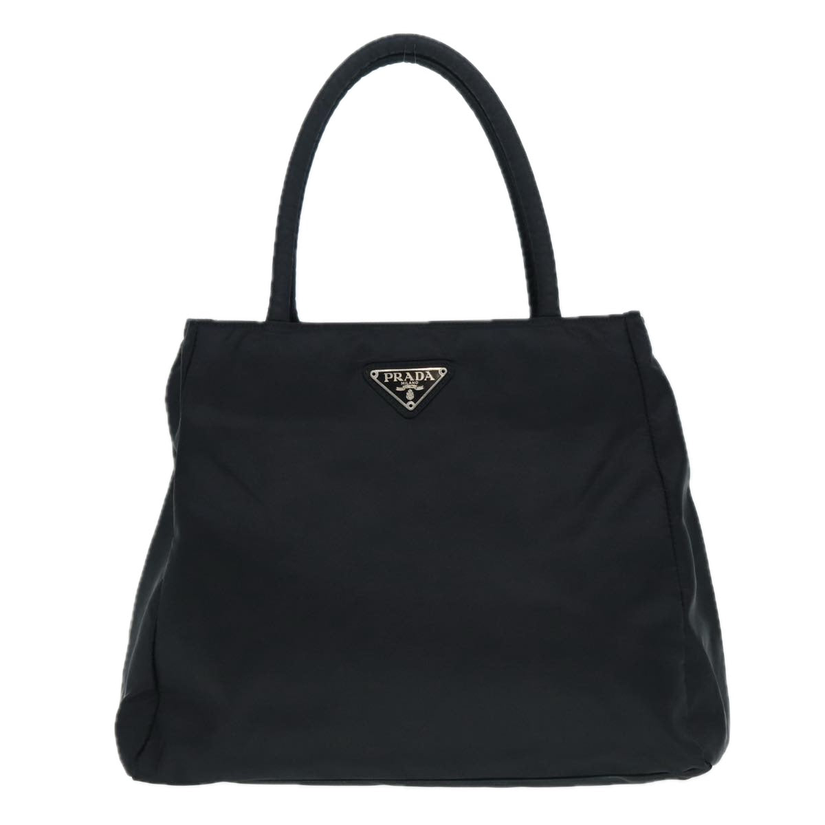 PRADA Tote Bag Nylon Silver Black Auth ep5400