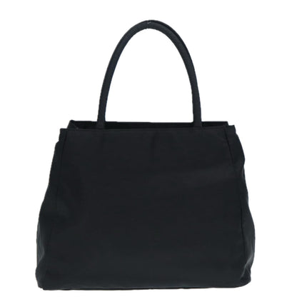 PRADA Tote Bag Nylon Silver Black Auth ep5400