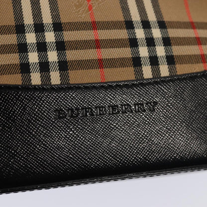 BURBERRY Nova Check Tote Bag Canvas Beige Gold Auth ep5405