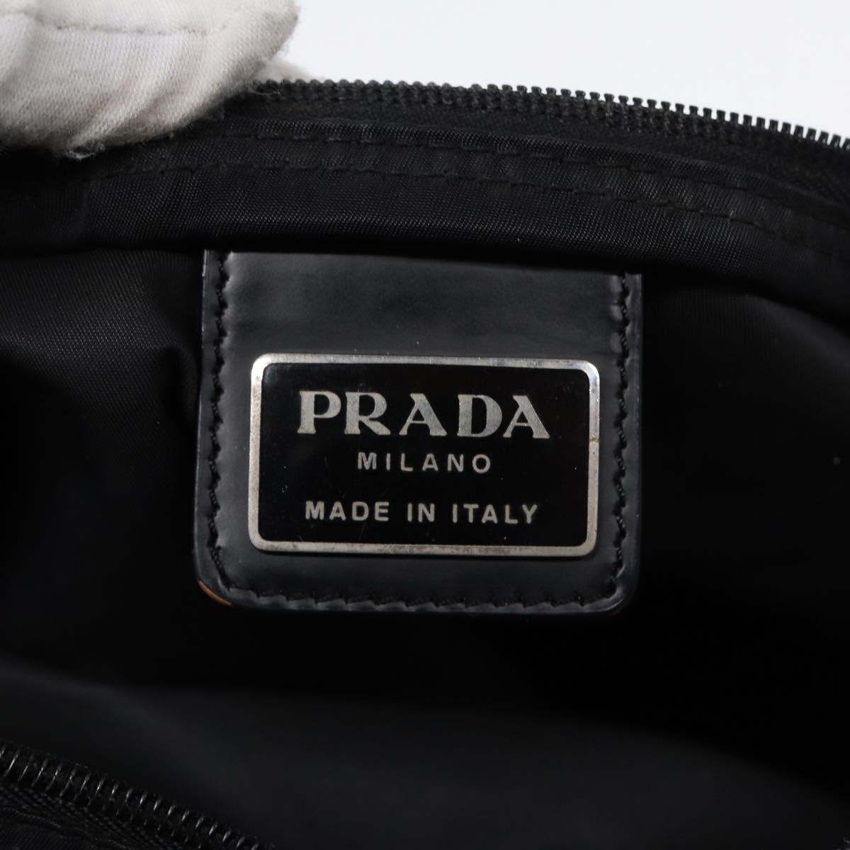 PRADA Shoulder Bag Nylon Black Silver Auth ep5415