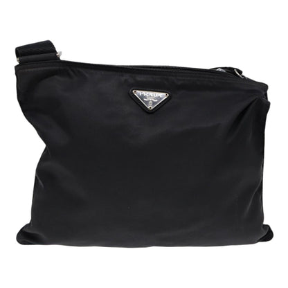 PRADA Shoulder Bag Nylon Black Silver Auth ep5415